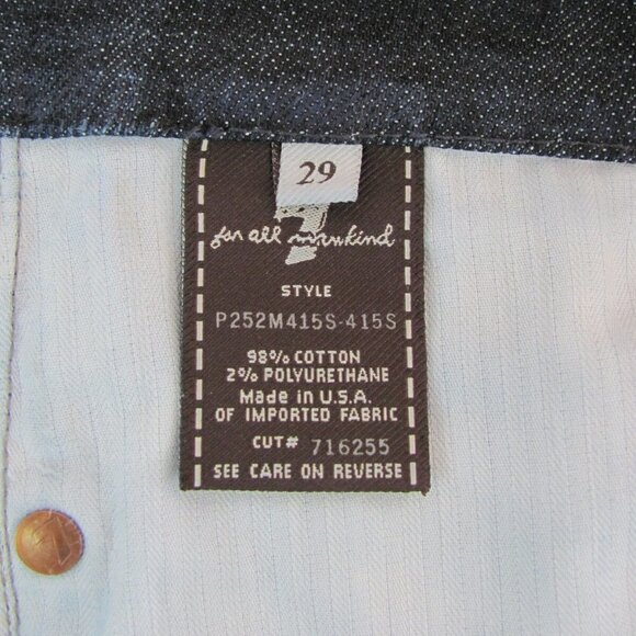 7 for all Mankind Jeans Womens Size 29 (31 x 29) Kate Straight Leg Dark Wash EUC - Picture 7 of 8